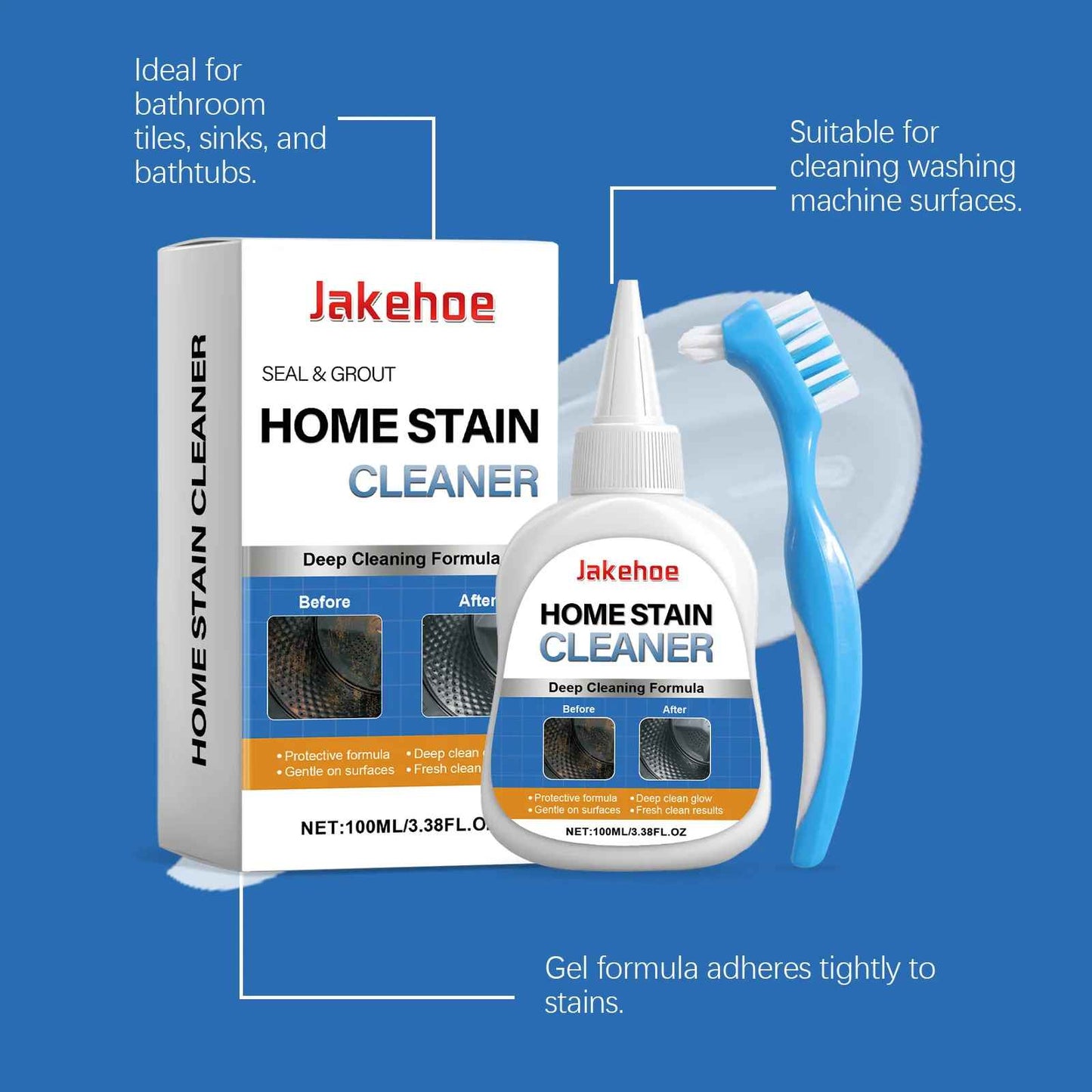 Cleaner Pro° StainSolution 1+1 GRATIS: Tung-Pligt Multi-Overflade Plet Løsning Med Skrubbe-Børste