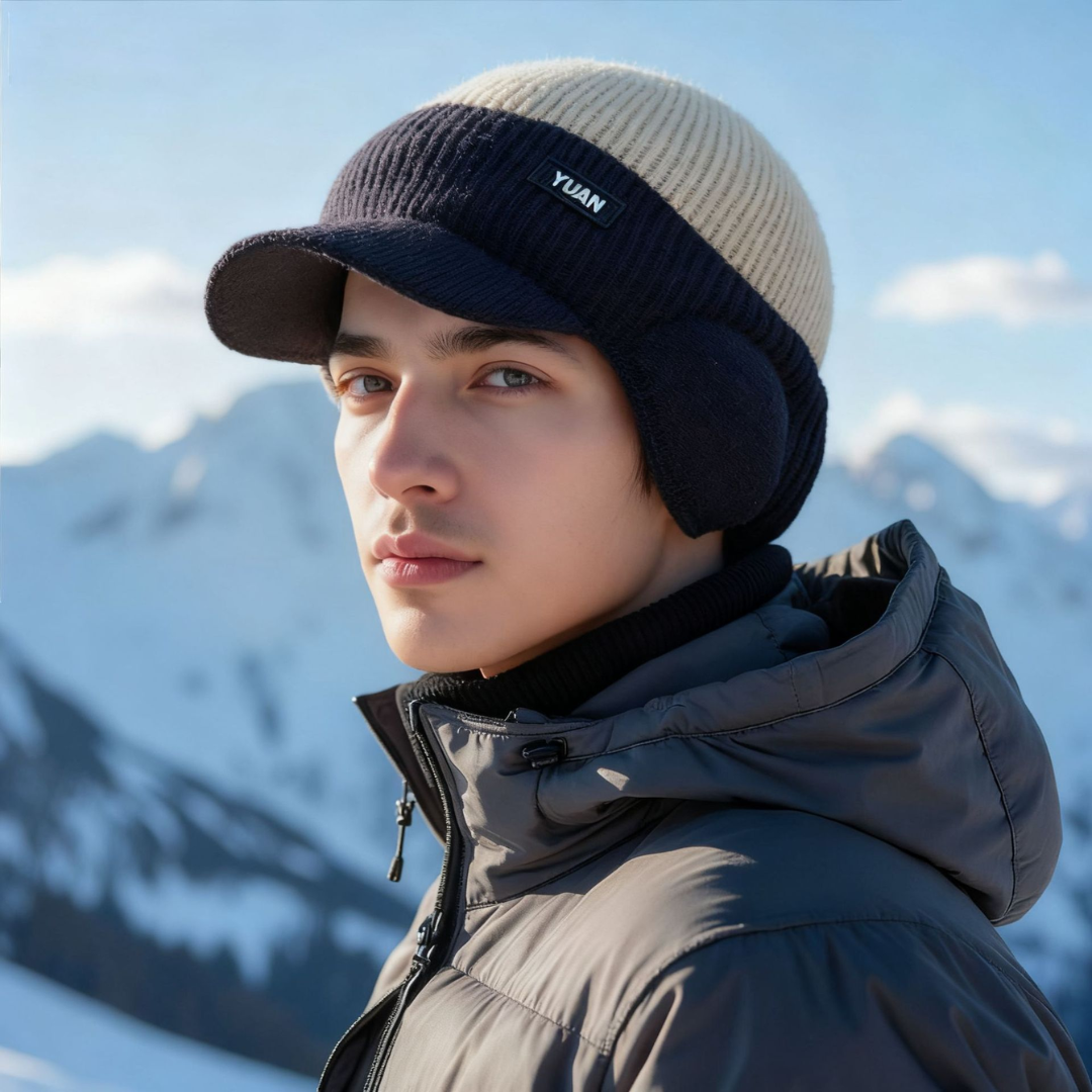 Icone™ EarflapBeanie 1+1 GRATIS: Tyk Strikket Vinter Beanie Øreklapsbeskyttelse