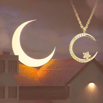 Jewelance™ CrescentNecklace 1+1 GRATIS: Minimalistisk Måne Vedhæng Justerbar Halvmåne Halskæde Smykker