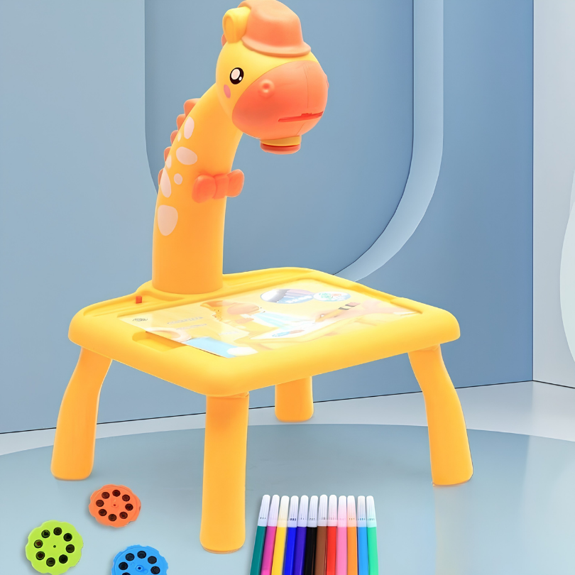 Kletshuts™ DrawingTable: Barnas Tegne- og Fargeprojektor Giraffebord