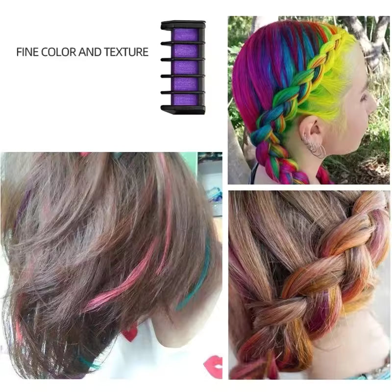 Rose® HairDye: Hårfarging Kam Fargeblyanter Vaskbart Midlertidig Fargesett