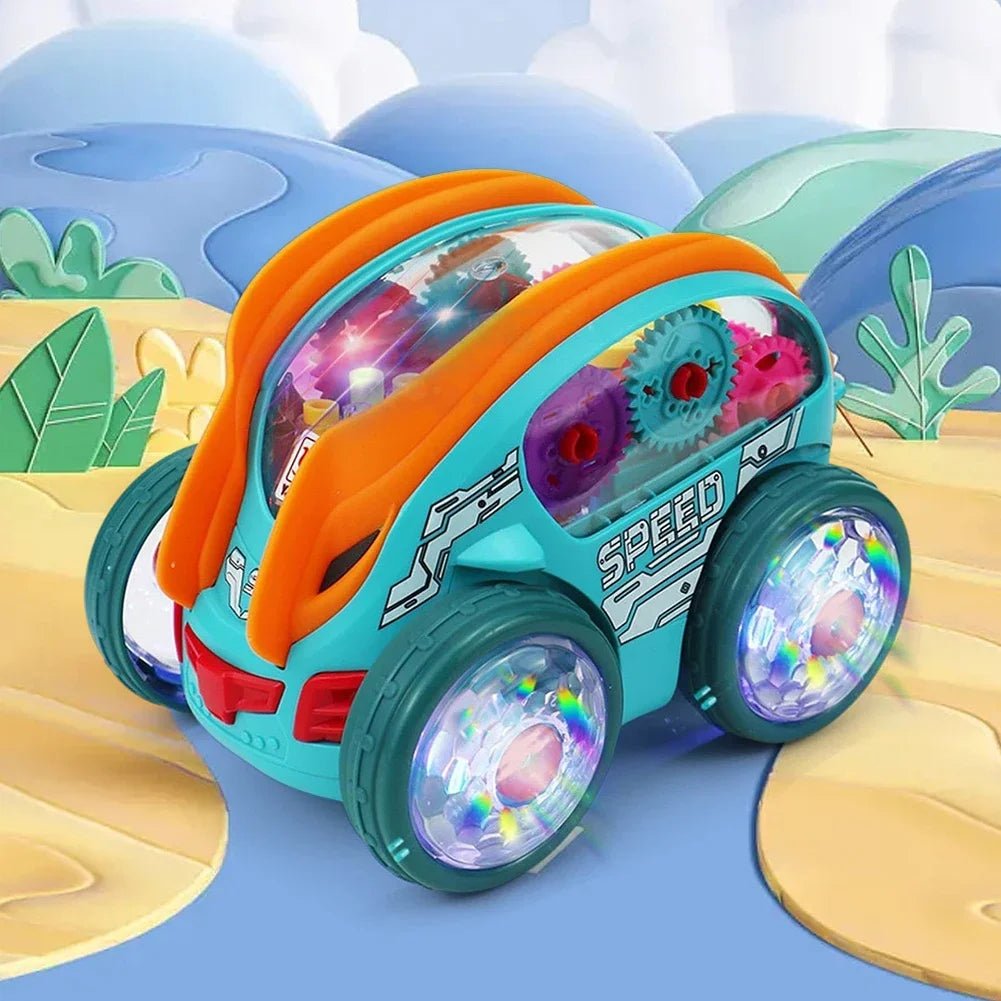 Kletshuts™ CarToy: Fargerik Lys Musikk Elektrisk Stunt Lastebil 360° Roterende Lekebil
