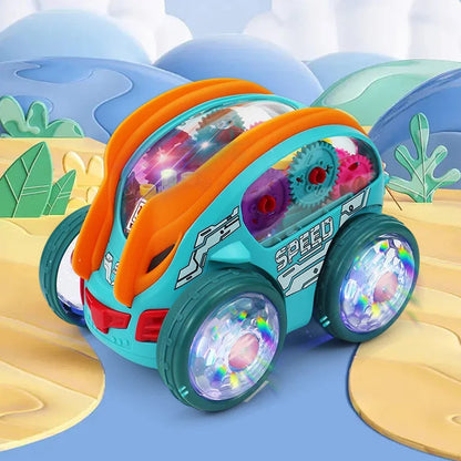 Kletshuts™ CarToy: Fargerik Lys Musikk Elektrisk Stunt Lastebil 360° Roterende Lekebil