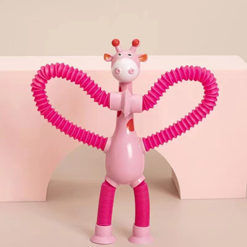 Kletshuts™ StretchyGiraffe: Teleskopisk Strekkbart Giraffleketøy Med Sugekopp