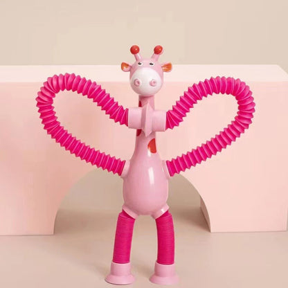 Kletshuts™ StretchyGiraffe: Teleskopisk Strekkbart Giraffleketøy Med Sugekopp