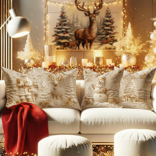 ChristmasCovers – Premium Elegant Hvit Pute Juletrekk