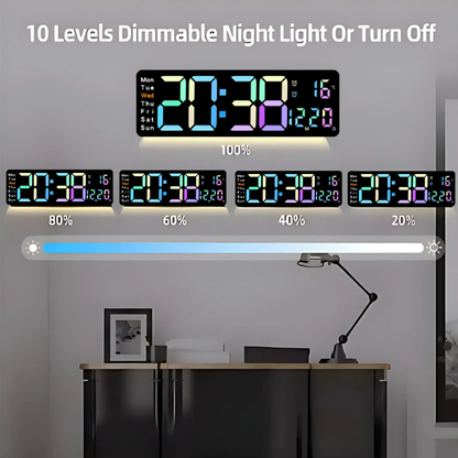 Globetrek° DigitalClock: Stor LED-skjerm Display Digital Klokke