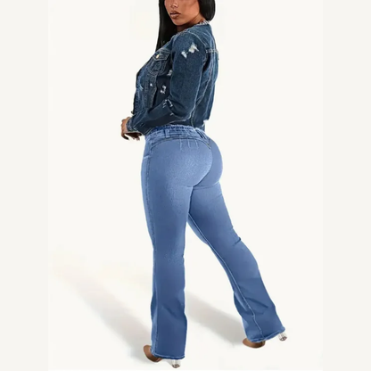 Icone™ FlareJeans: Stilfulde Strækbare Højtaljede Chic Flare Jeans