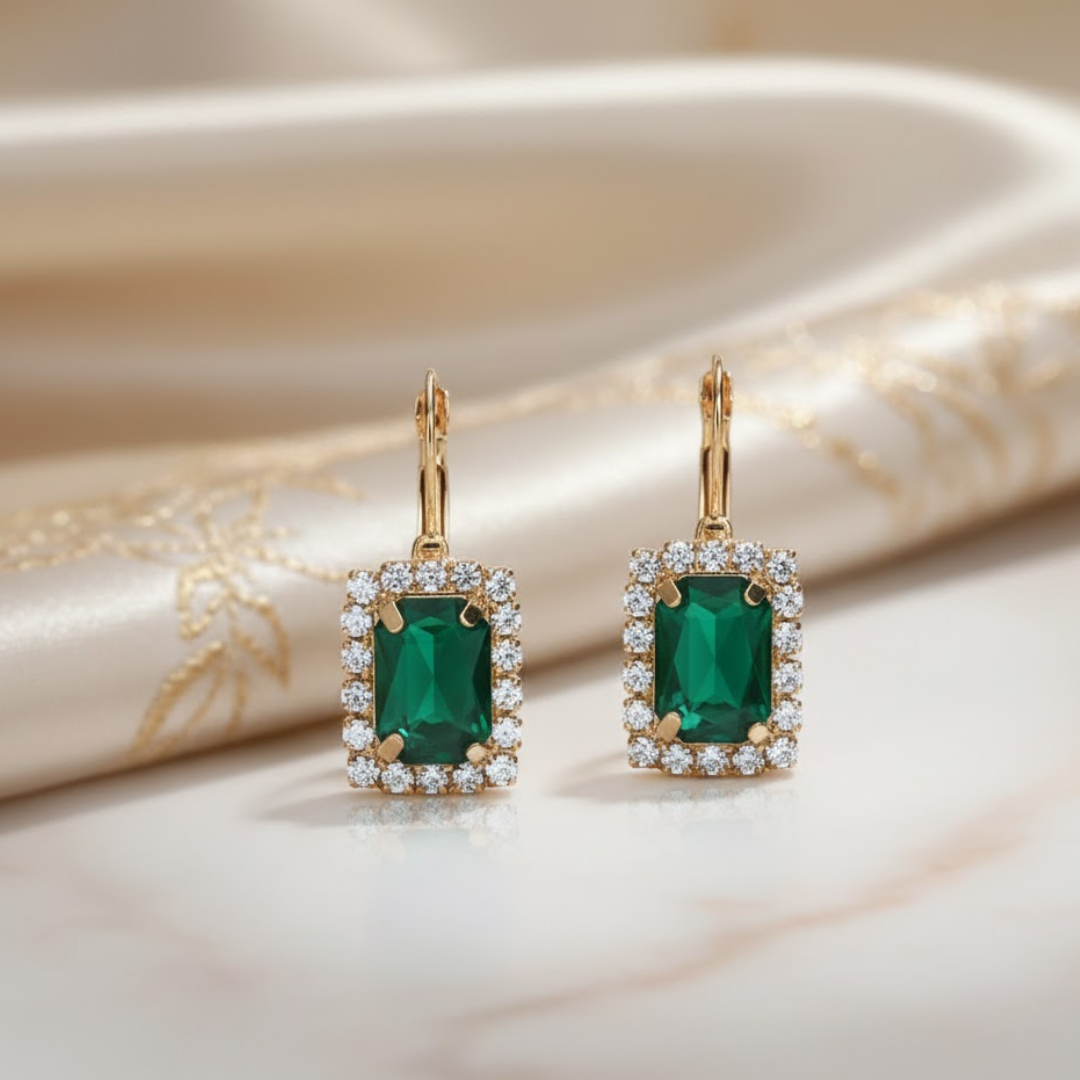 Jewelance™ JewelrySet: Mote Luksus Smaragdgrønt Smykkesett Gaveeske