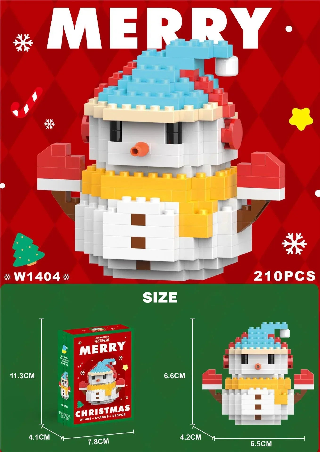Kletshuts™ HolidayBlocks 1+1 GRATIS: Barn Kreative Mikro Byggeklosser Jul Høytidsutgave