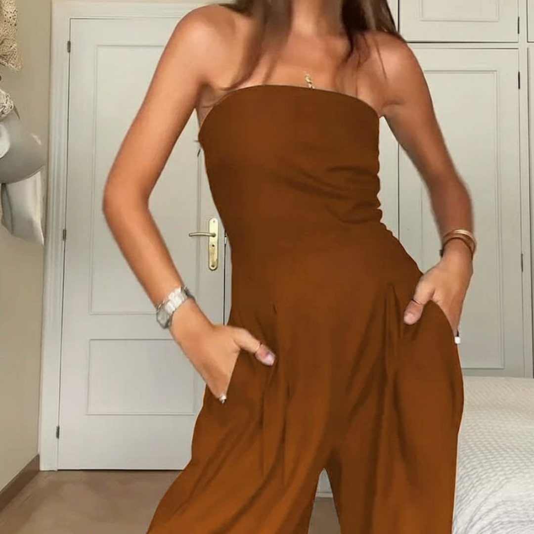 Icone™ WomenJumpsuit: Stilfull Ermeløs Design Dame Jumpsuit Med Sidelommer