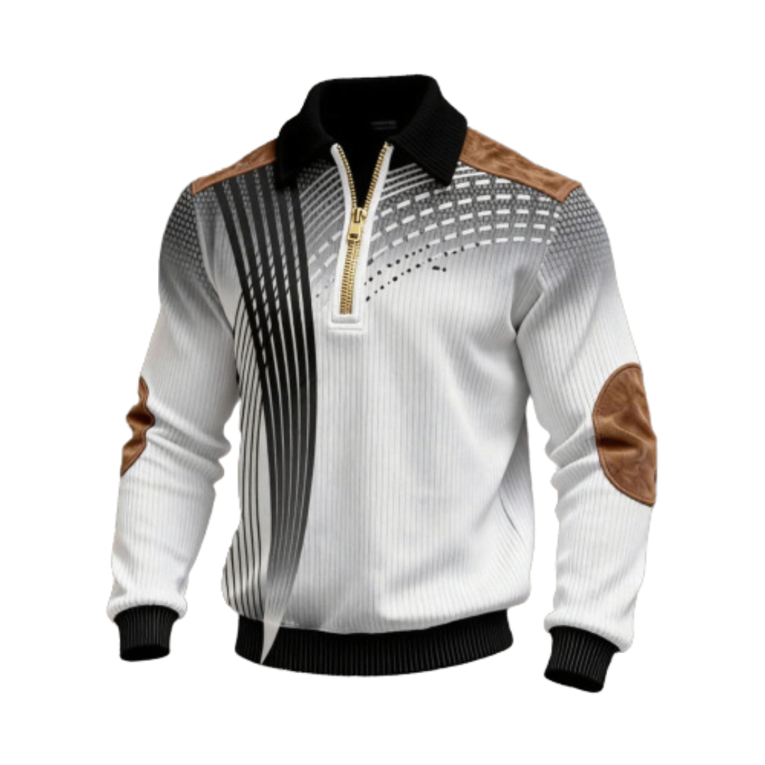 Icone™ CollaredSweatshirt: Stilfuld Tilfældig Halv-Lynlås Krave Sweatshirt