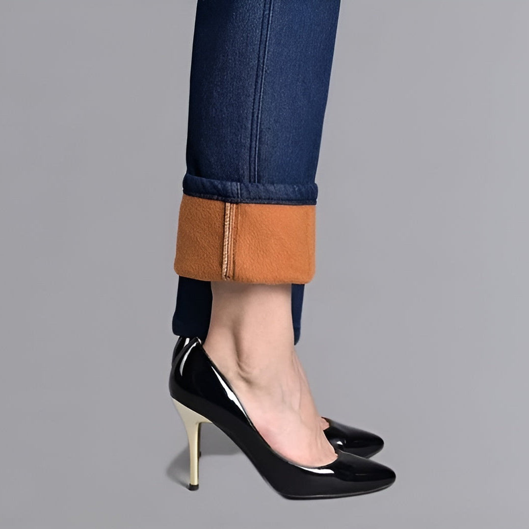Icone™ CasualJeans: Elastisk Høj Talje Stretch Lige Ben Casual Jeans