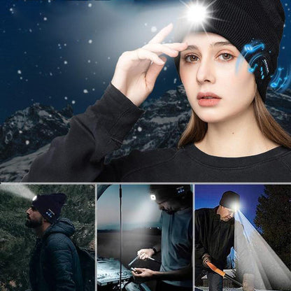 Icone™ MultiBeanie: Multifunksjonell LED-lys og Bluetooth Varm Lue
