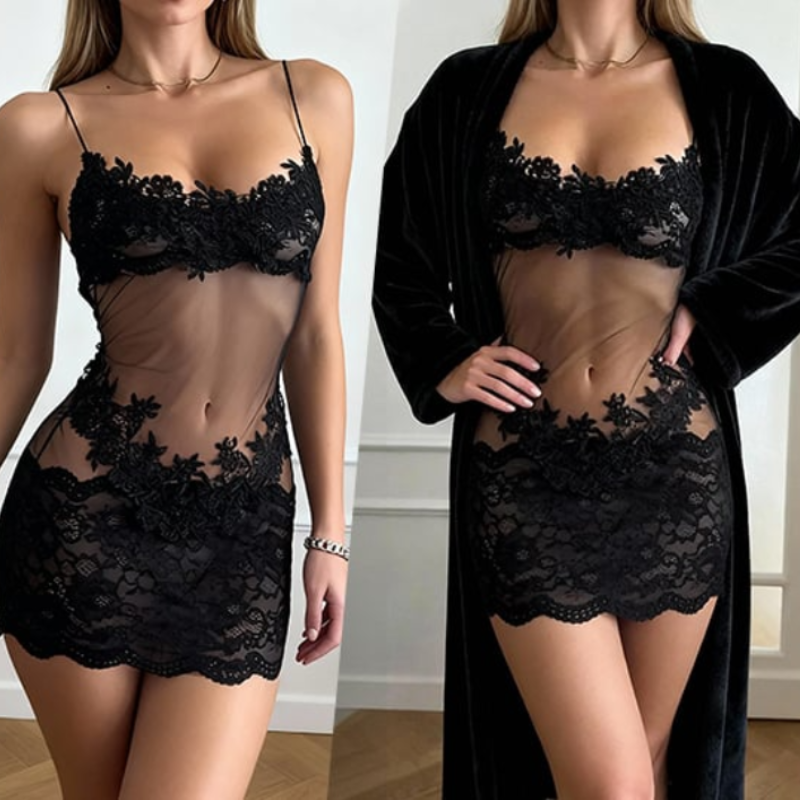 Icone™ LingerieSet 1+1 GRATIS - Broderet Ren Blonder Elegance Lingeri Sæt