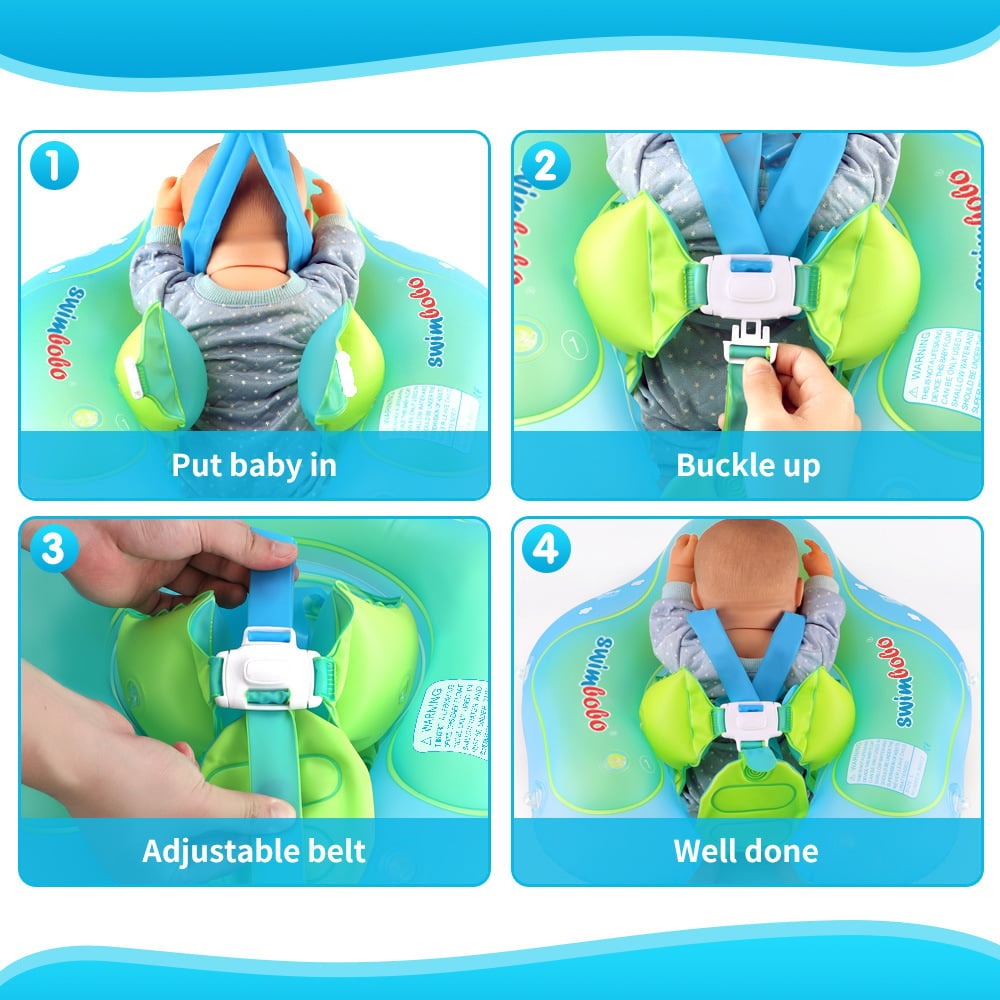 Kletshuts™ BabyFloat: Babybassengflyter med innebygd solskjerm