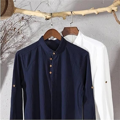 Icone™ CollarlessLongsleeves: Herre Japansk Stil Pustende Krageløs Langermet