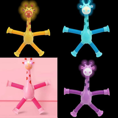 Kletshuts™ StretchyGiraffe: Teleskopisk Strekkbart Giraffleketøy Med Sugekopp