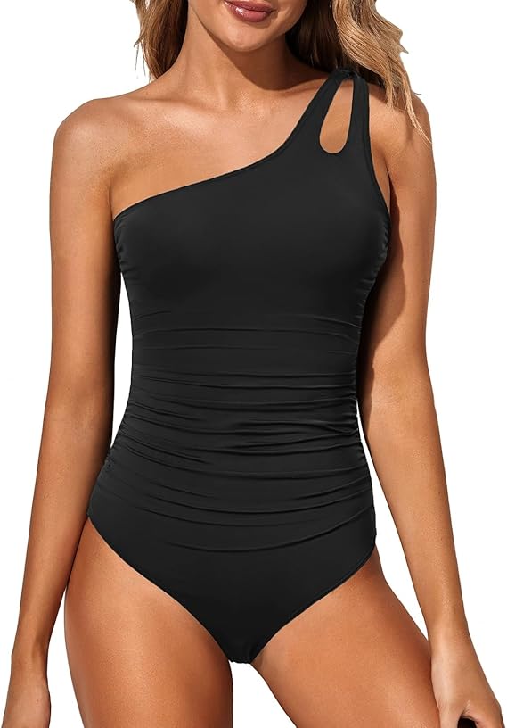 Icone™ StylishSwimsuit: Sidestropp Enskuldret Stil Kurvepassform Badedrakt