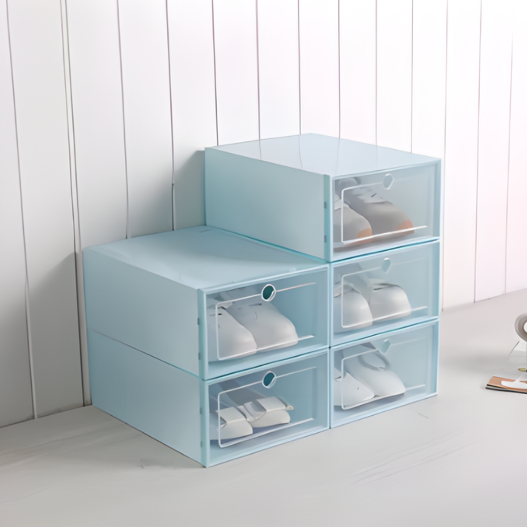 ShoeBox 5+5 GRATIS: Nem Adgang Stabelbar Gennemsigtig Vend-Top Sko Boks Opbevaringsskuffe