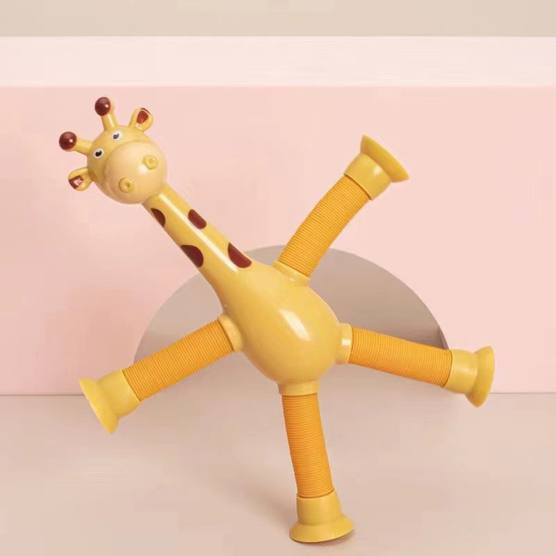 Kletshuts™ StretchyGiraffe: Teleskopisk Strekkbart Giraffleketøy Med Sugekopp