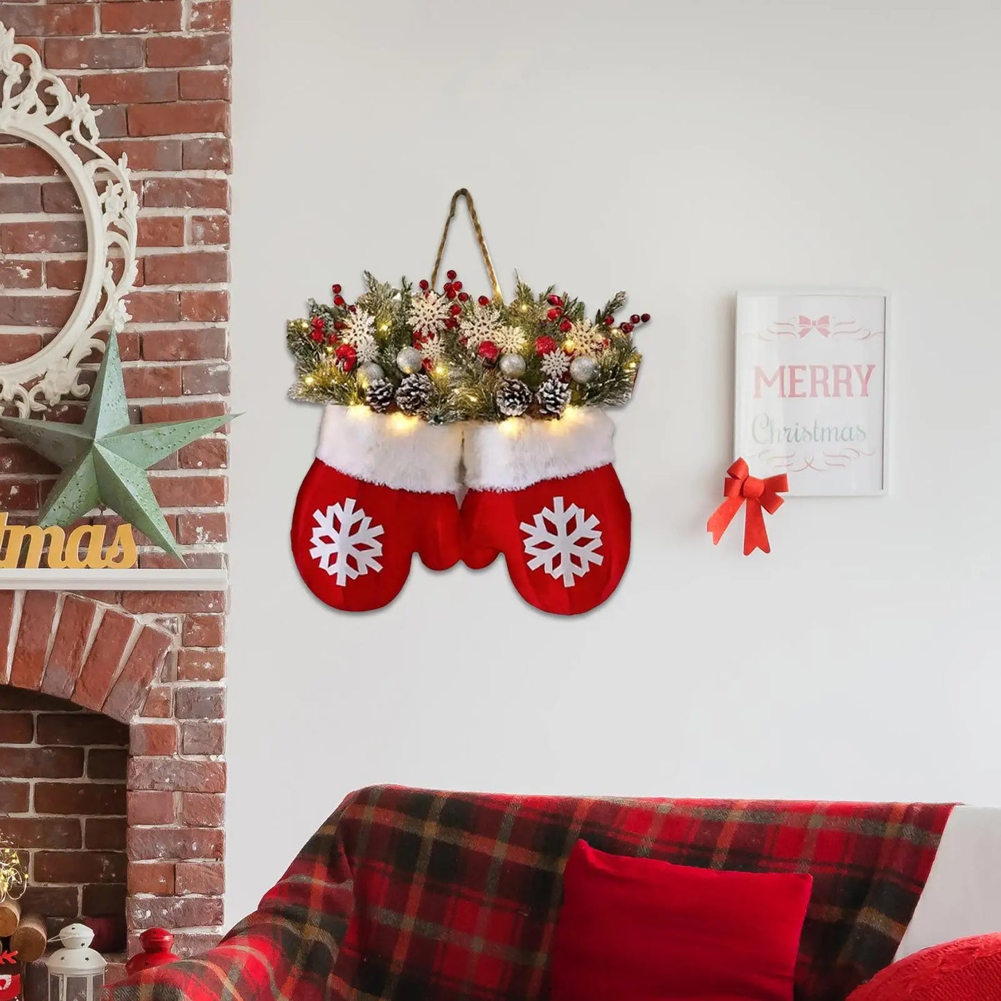 Ledsen™ ChristmasMitten: Utendørs LED Julevott Krans Dekorasjon