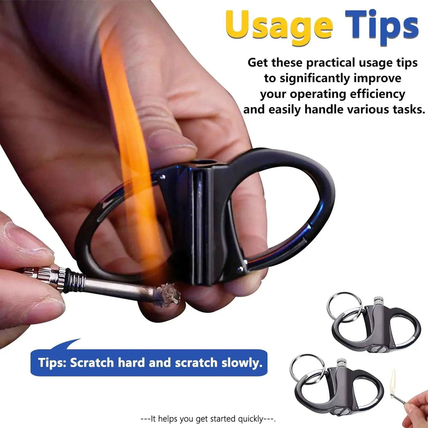 CompactLighter 1+1 GRATIS: Påfyllbar 2-I-1 Karabinkrok Permanent Kompakt Lighter