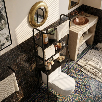 GlideHold® BathroomShelf: Stilfuld Minimalistisk 3-Niveau Badeværelseshylde