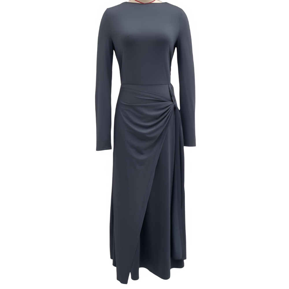 Icone™ MaxiDress: Side-Knude Slå-Om Slank-Pasform Premium Lang Maxi Kjole