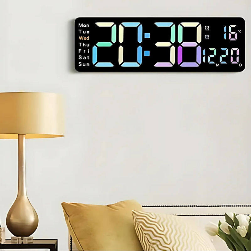 Globetrek° DigitalClock: Stor LED-skjerm Display Digital Klokke