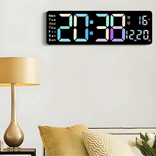 Globetrek° DigitalClock: Stor LED-skjerm Display Digital Klokke