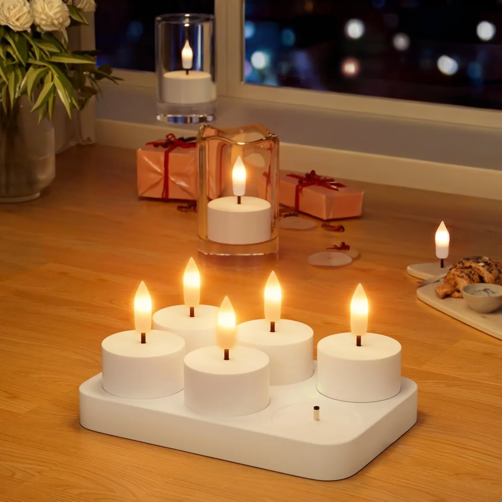 Ledsen™ CozyCandles: Genopladelige 3D Bærbare LED Te Hyggelige Stearinlys Lys