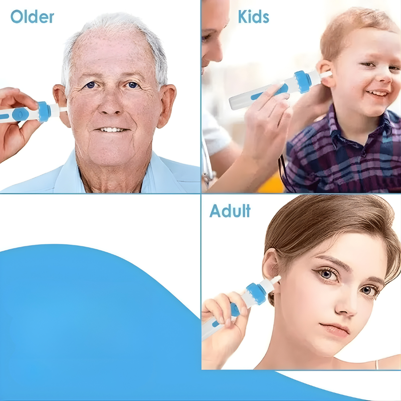 EarCleaner 1+1 GRATIS: Skånsom Rengøring Bærbar Sug Og Vakuum Øre Renser Værktøj