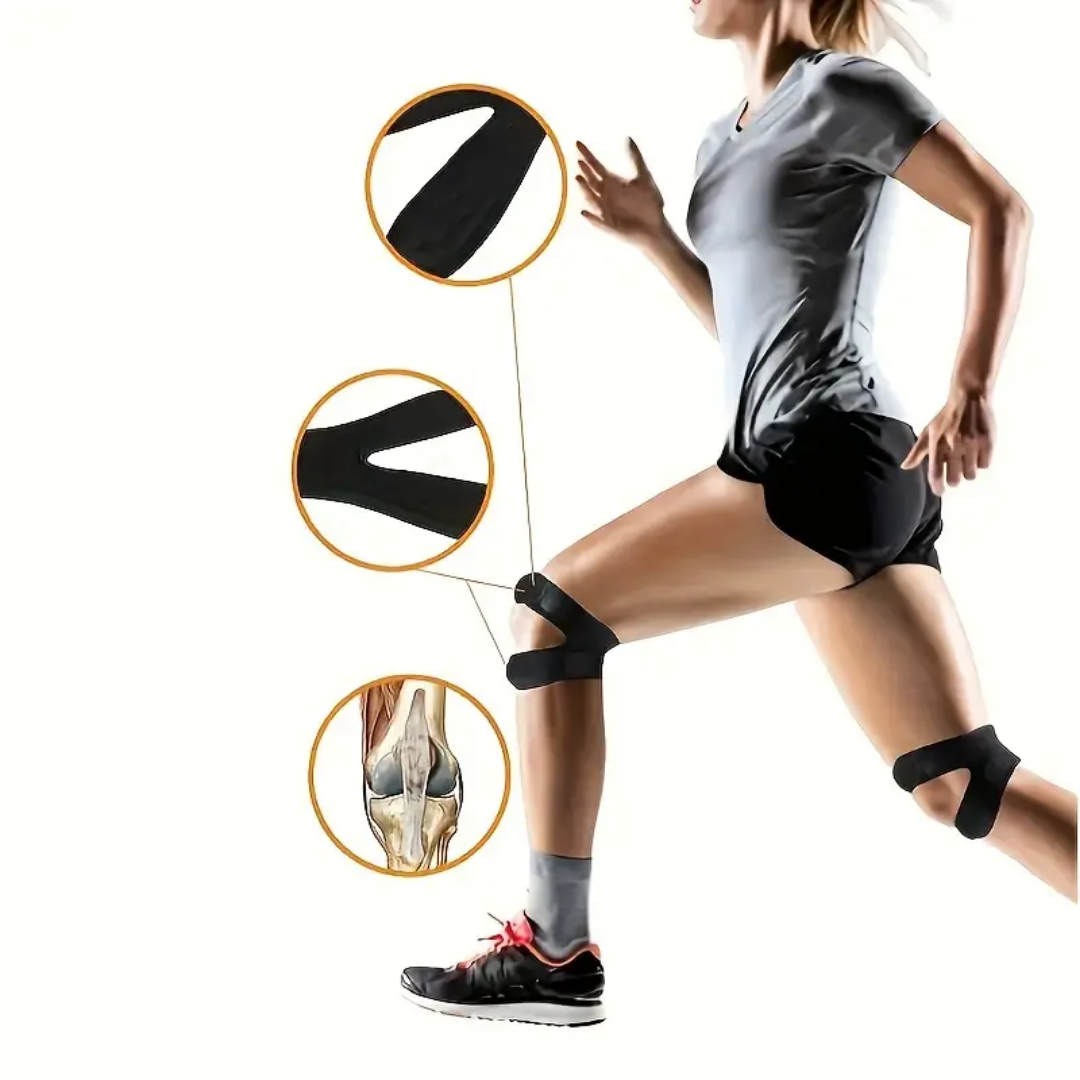 Icone™ KneeBrace 1+1 GRATIS: Justerbar Knestropp med Borrelås for Støtte og Beskyttelse