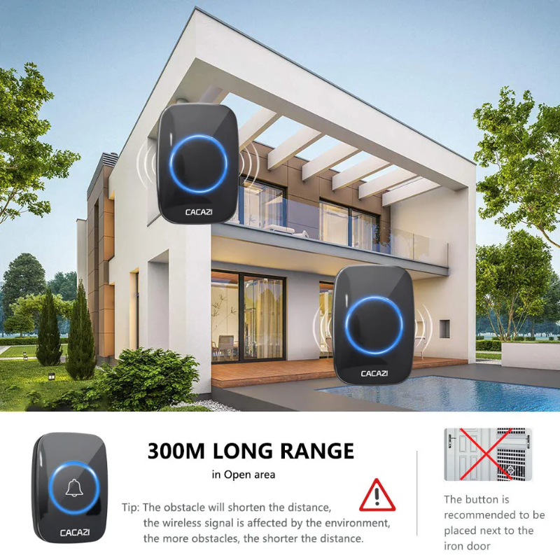 Globetrek° WirelessDoorbell: Smart Nem Installation Trådløs Dørklokke