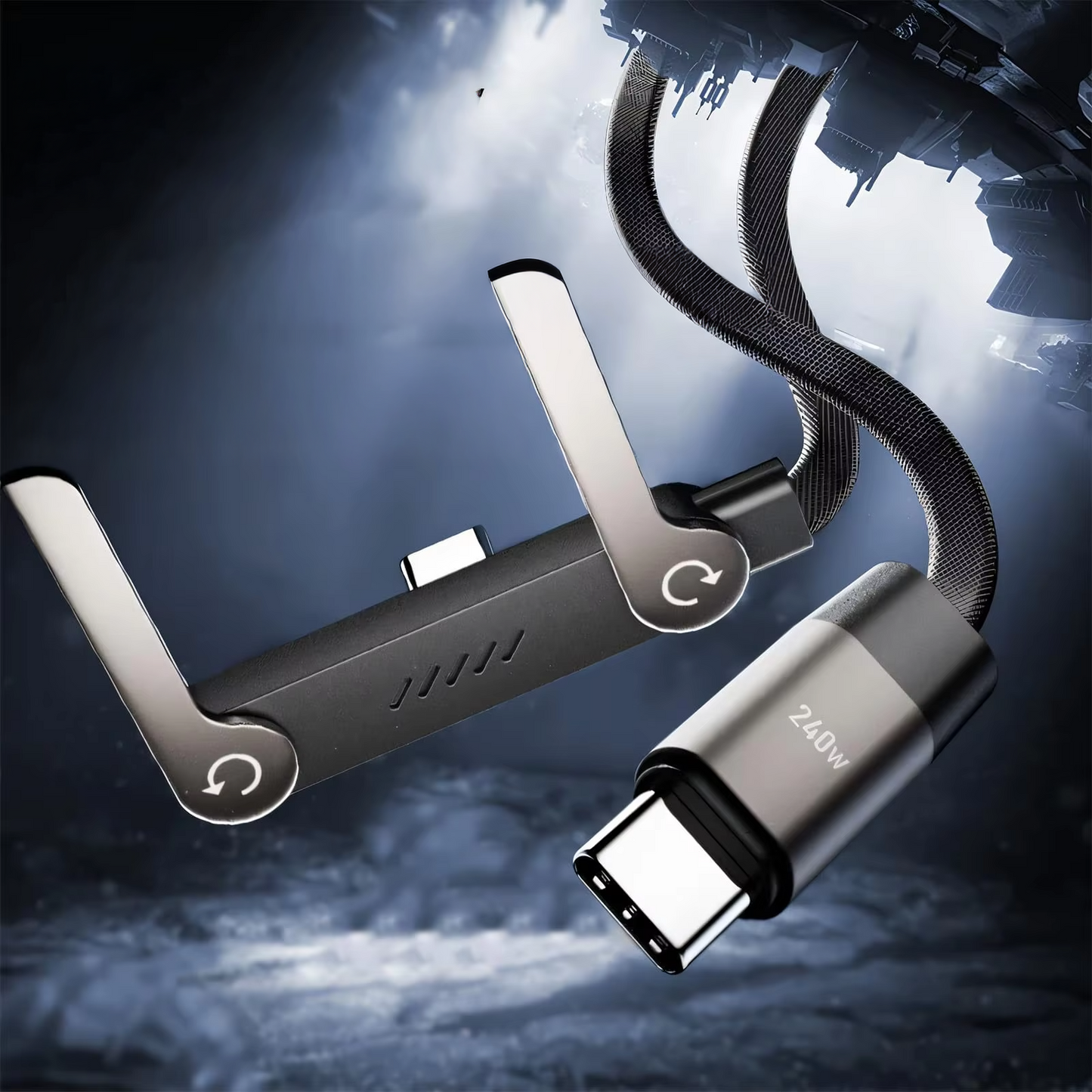 Holder360° StandCharger 1+1 GRATIS: 90-Graders Albue Hurtig Opladning Stand Oplader