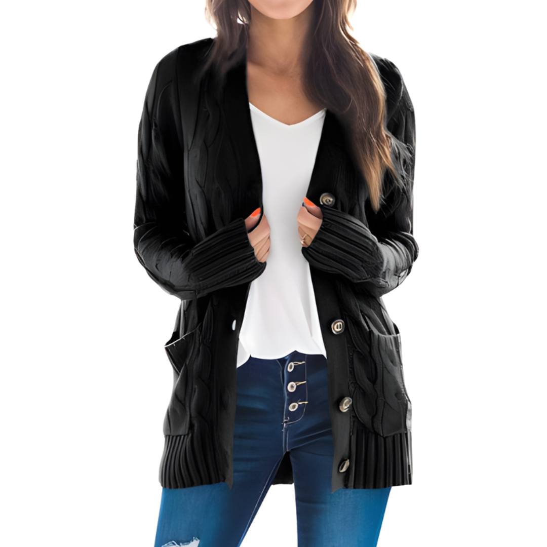 Icone™ KnittedCardigan: Dame Koselig Lang Strikket Cardigan