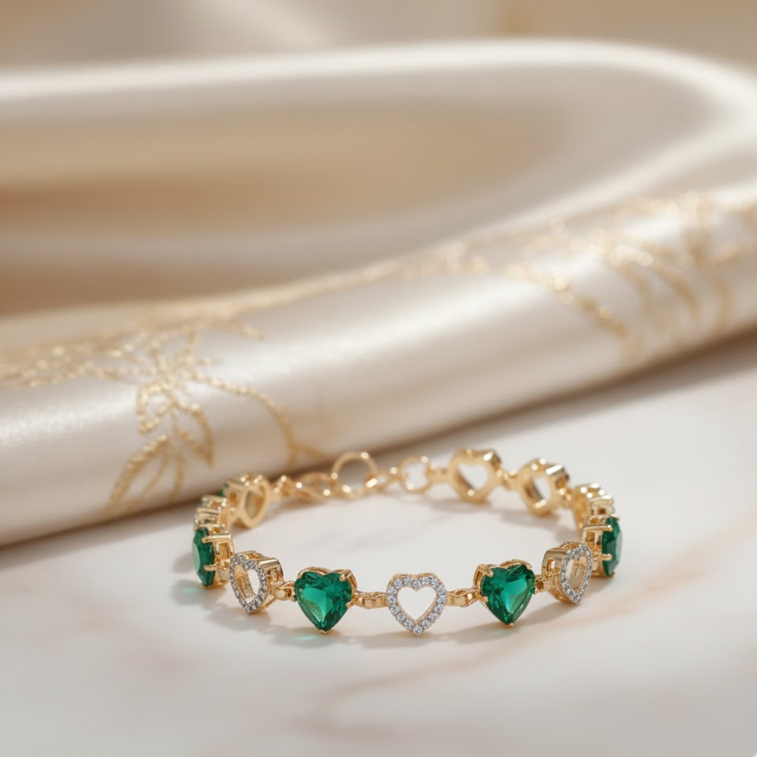 Jewelance™ JewelrySet: Mote Luksus Smaragdgrønt Smykkesett Gaveeske