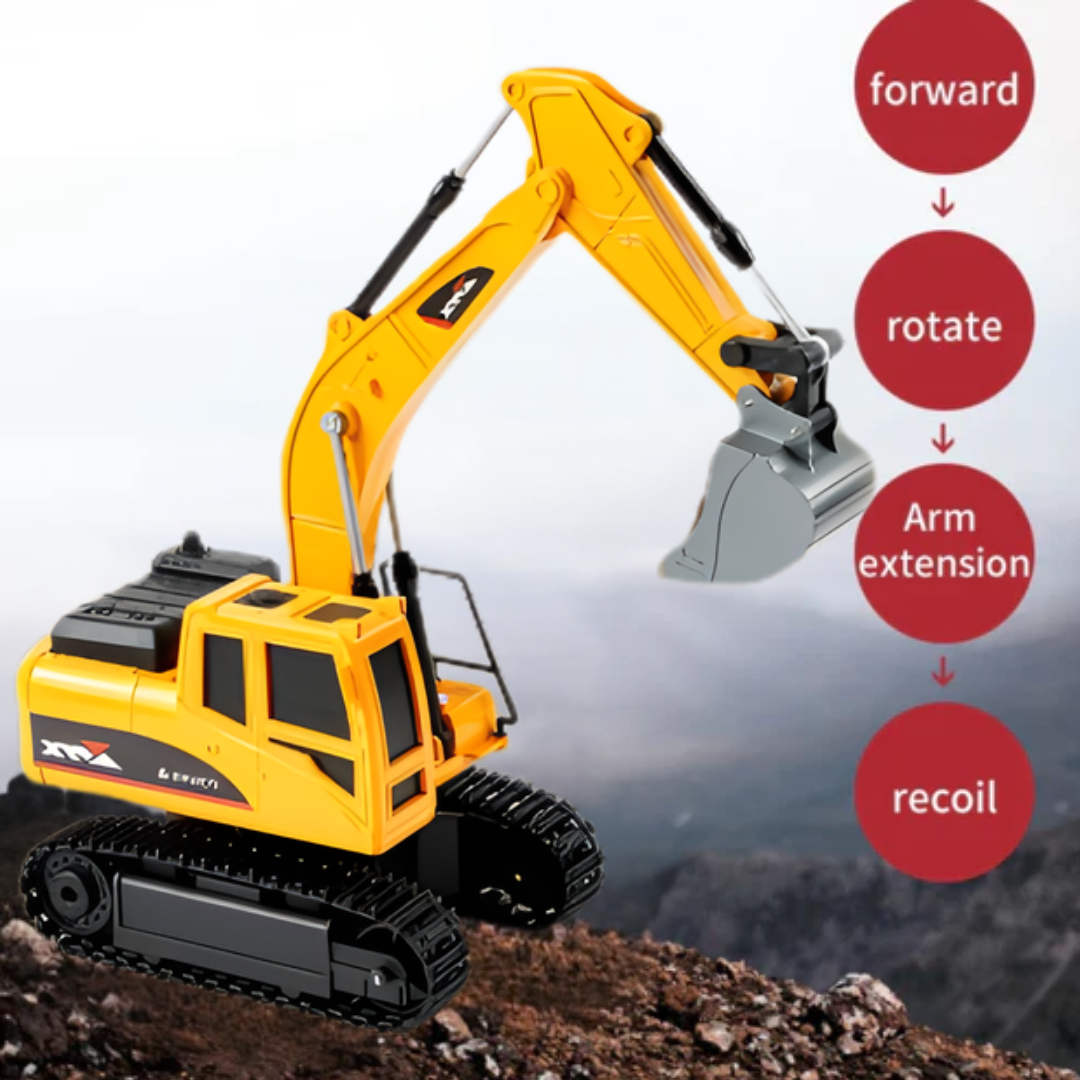 Kletshuts™ ExcavatorToy: Fjernkontroll Barn Gravemaskin Leketøy