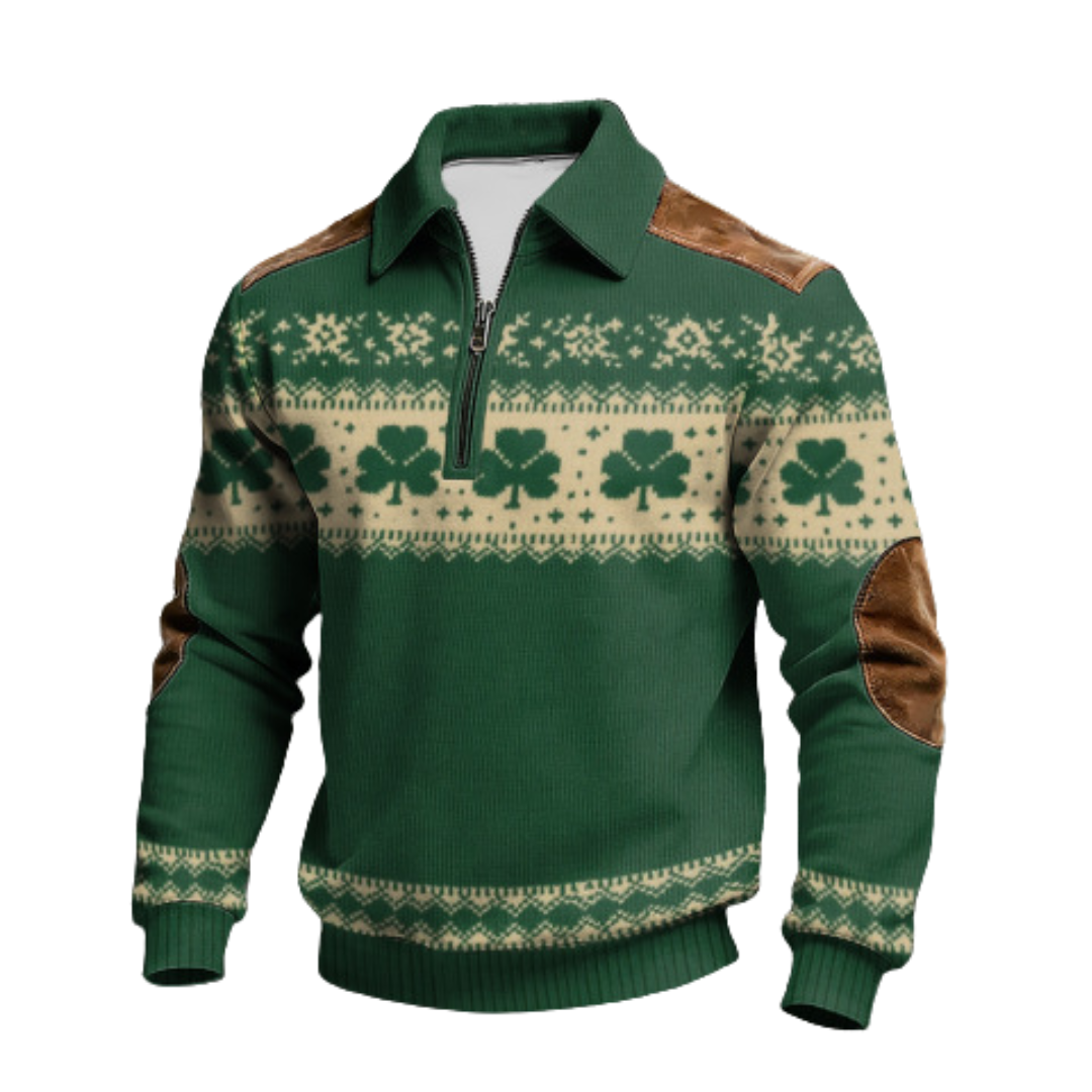 Icone™ CollaredSweatshirt: Stilfuld Tilfældig Halv-Lynlås Krave Sweatshirt