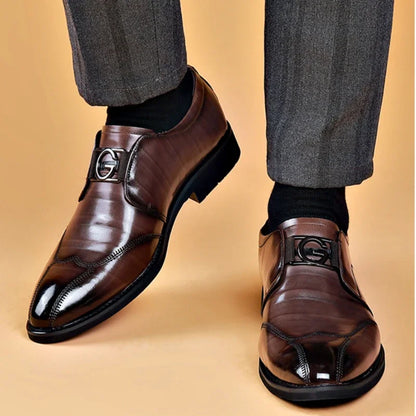 Happy™ ClassyShoes: Luksus Herre Skinn Formelle Spisse Oxford Klassiske Sko