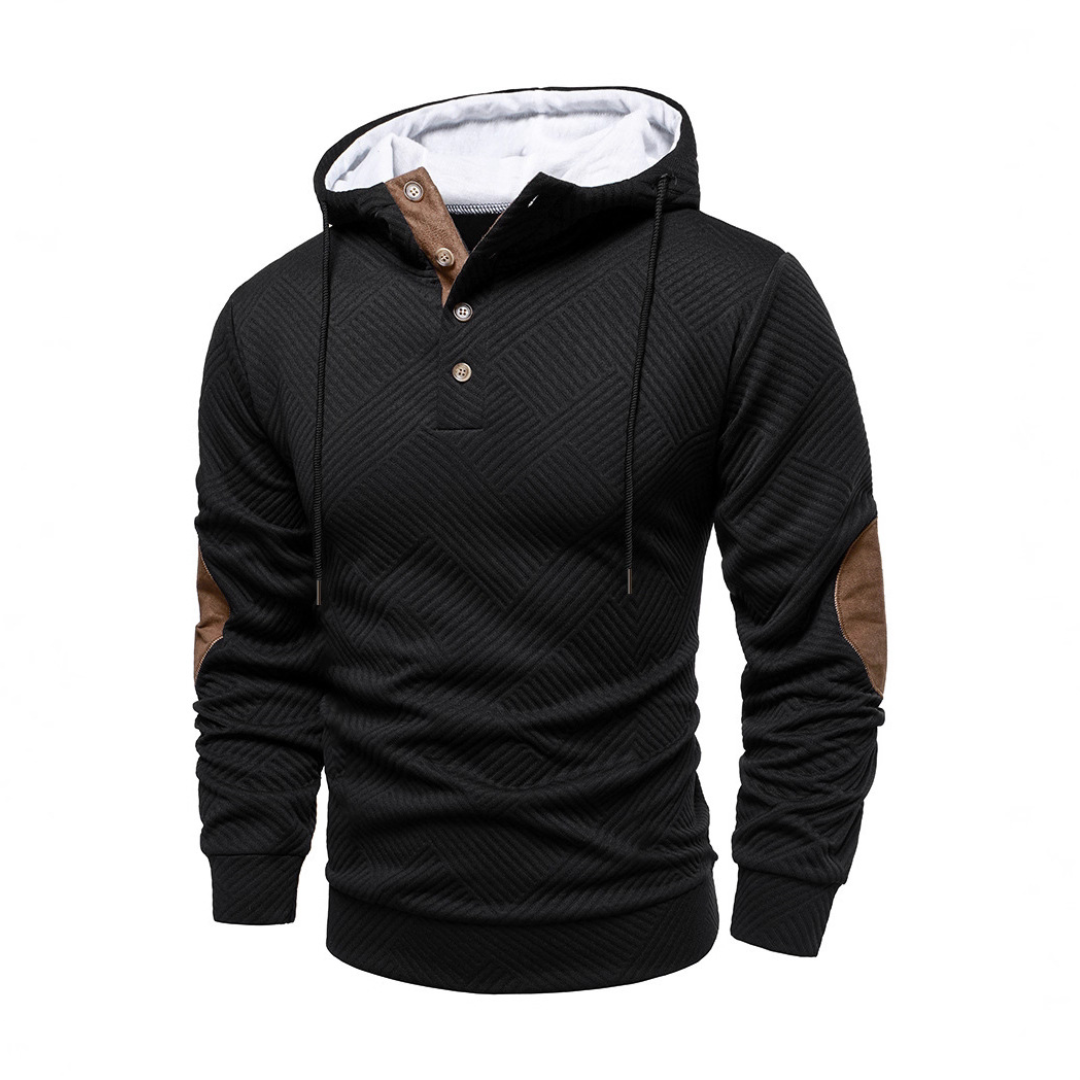 Icone™ VersatileHoodie: Tilfældig Halv-Knap Snøre Alsidig Hættetrøje