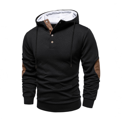 Icone™ VersatileHoodie: Tilfældig Halv-Knap Snøre Alsidig Hættetrøje