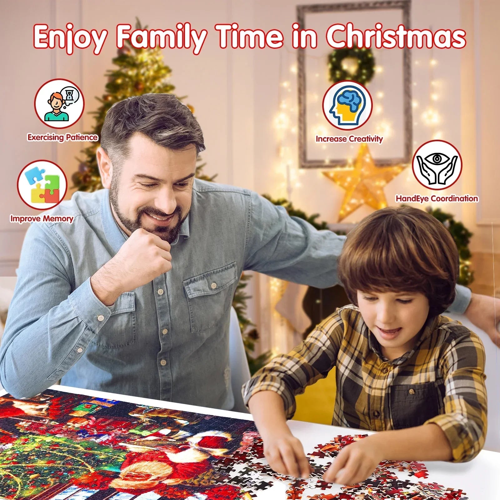 PuzzleAdvent - 24 Jigsaw Puzzle Adventskalender (Tilfeldig Design)