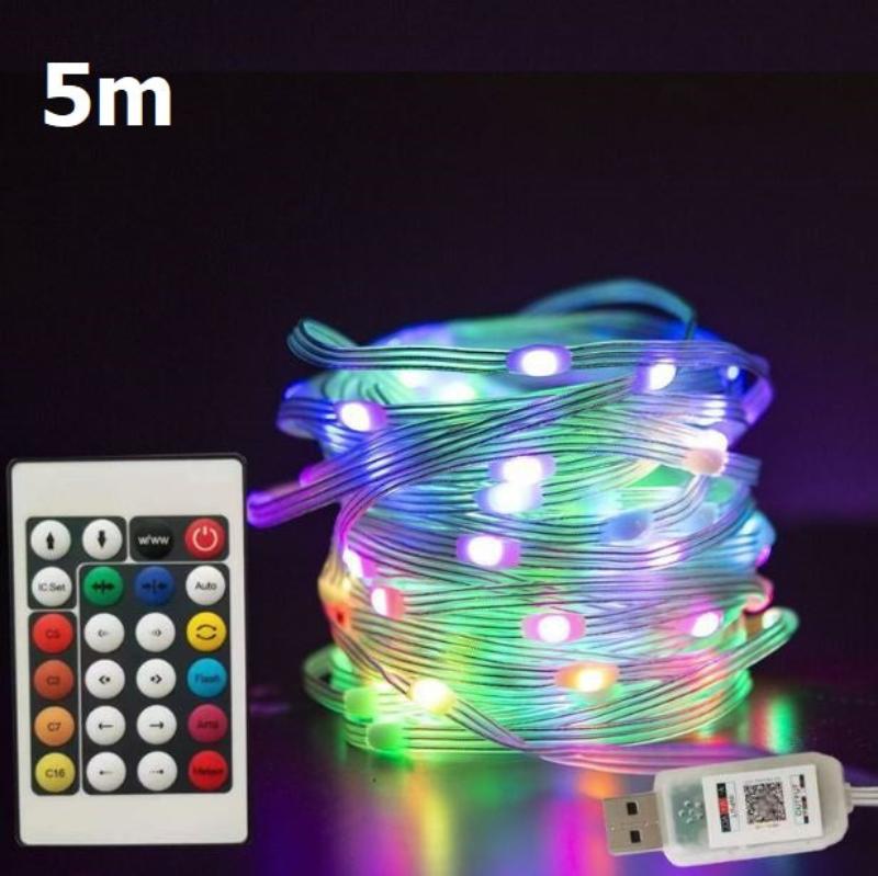 Ledsen™ StringLight: Fargerik LED-Lyslenke Med Fjernkontroll