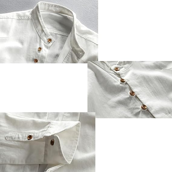 Icone™ CollarlessLongsleeves: Herre Japansk Stil Pustende Krageløs Langermet