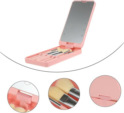 GlowBrushes - Oppladbart LED-lys reise sminkekostsett