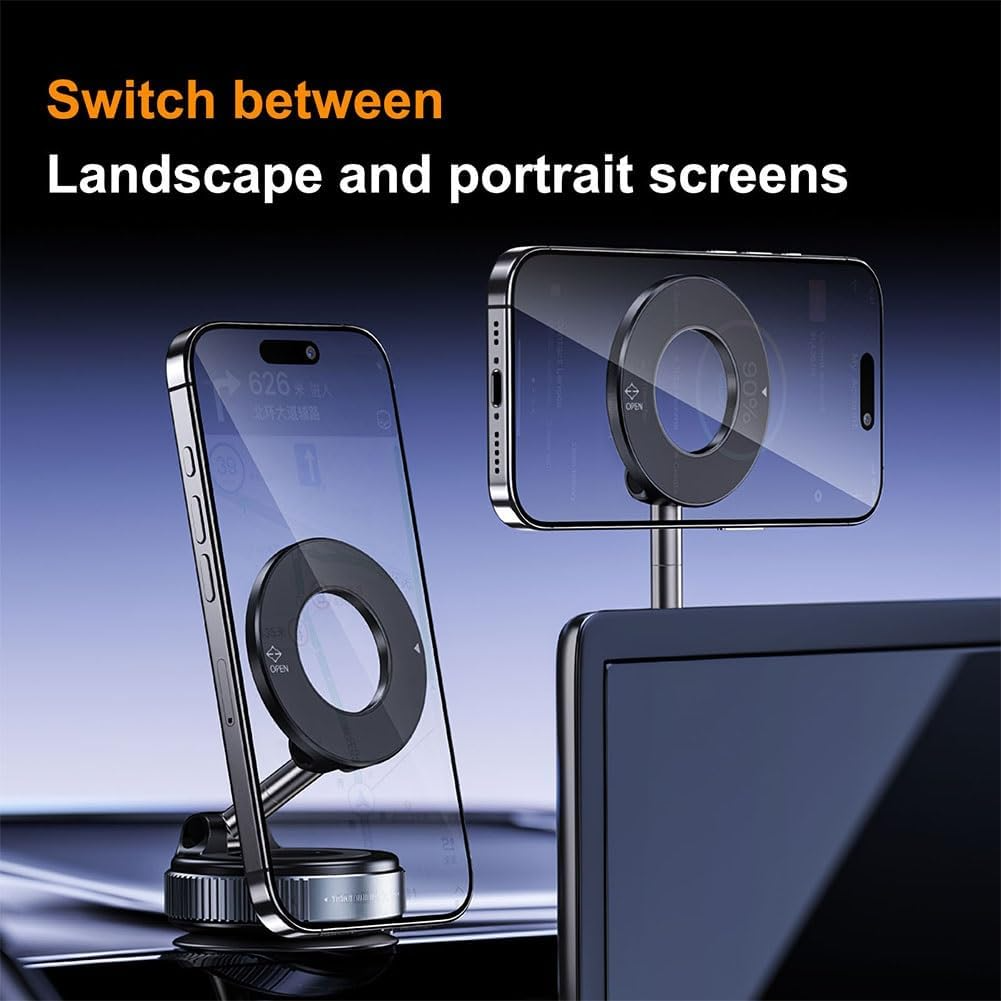 Holder360° MagneticMount 1+1 GRATIS: Roterbar Sammenleggbar Justerbar Universell Magnetisk Telefonholder