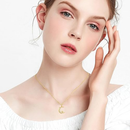 Jewelance™ CrescentNecklace 1+1 GRATIS: Minimalistisk Måne Vedhæng Justerbar Halvmåne Halskæde Smykker