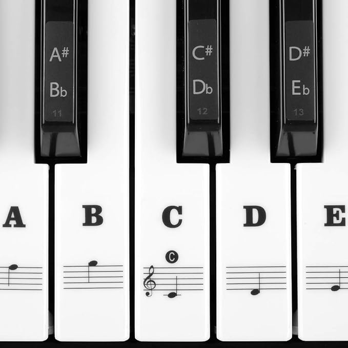 PianoStickers - Avtakbare Selvklebende Piano Nøkkel Klistremerker